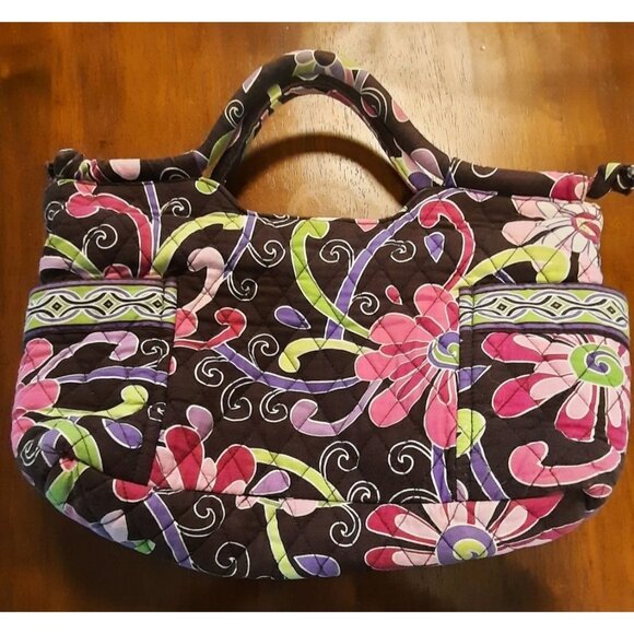 Vera Bradley PURPLE PUNCH GABBY Floral Quilted Bag With Zipper & Pockets - Picture 2 of 10